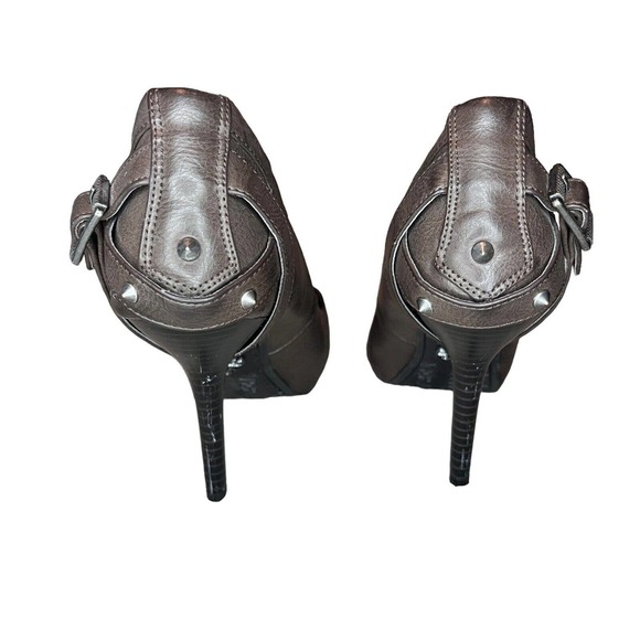 Simply Vera Vera Wang Brown Leather Stilettos Heels Womens Size 7 Pointed Toe - Picture 6 of 11